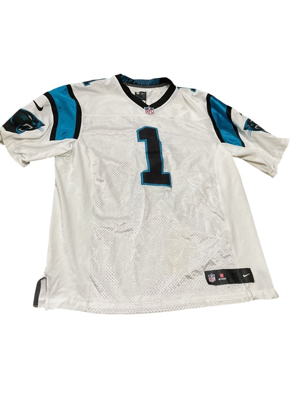 Nike NFL Carolina Panthers Cam Newton #1 On Field Jersey White Size M Polyester